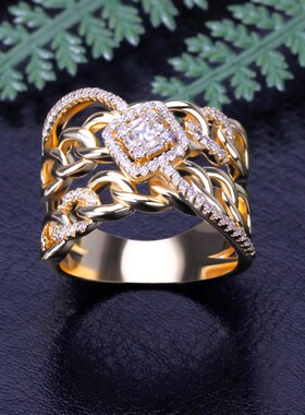 Luxury CZ Rings Cross Geometry Cubic Zirconia Dubai Naija Br