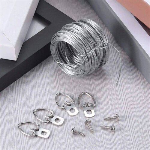 Picture Wire Hanging Kit 20pcs D- Picture Hangers with