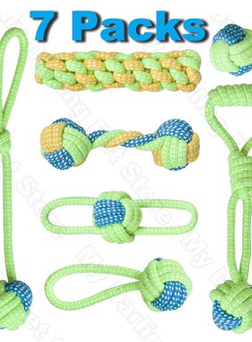 7 Pack Pet Dog Toys for Large Small Dogs Ball Toothbrush Int