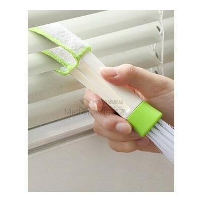 2In1 Green Car Air-conditioner Outlet Dirt Duster Cleaner Br