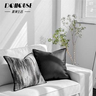 设计师款样板间黑白灰抽象艺术客厅沙发卧室空间品质抱枕靠垫靠垫