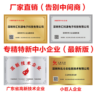 广东省专精特新中小企业小巨人牌匾高新技术企业铜牌制作