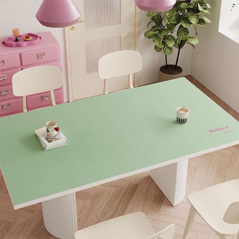 韩式纯色系餐桌垫防水防油免洗高级感茶几皮革桌布办公桌面书桌垫,居家布艺,桌布,淘宝优惠券,粉丝福利购,淘宝优惠卷