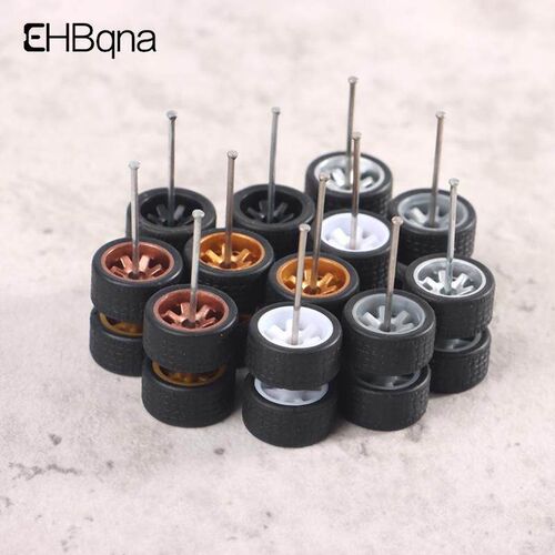 1/64 Model Car Wheels For Hotwheels With Rubber Tires Basic