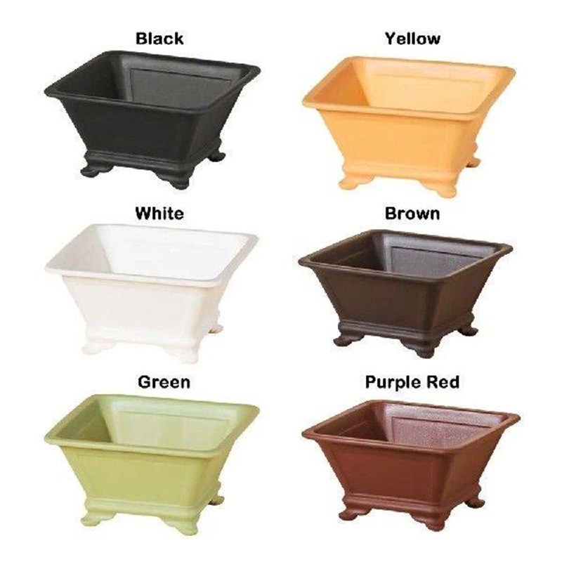 Simple Imitation Purple Clay Flowerpots Colorful DIY Plants - 实物图