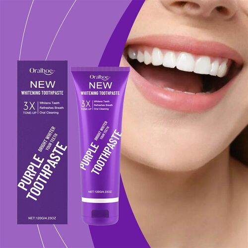 ORALHOE Purple Toothpaste for Daily Gentle Care, Stain and O