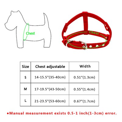 Rhinestone Puppy Harness Suede Leather Small Dogs Harness Bl