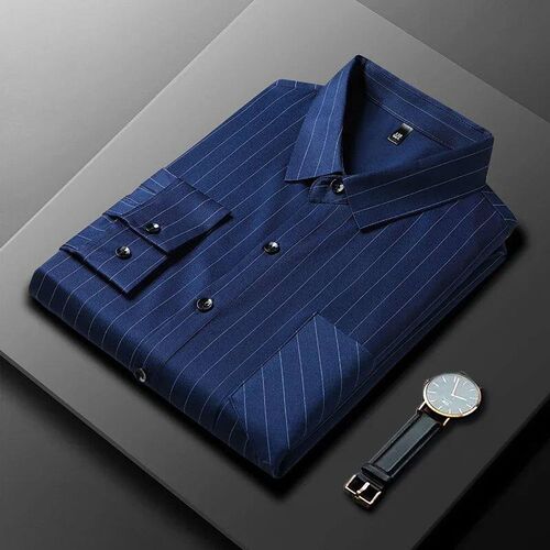 New Mens Business Casual Long Sleeved Printed Shirt with