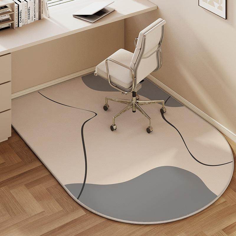 跨境学习桌书房电脑椅子加厚地毯转椅家用地垫防滑奶油书桌下垫子