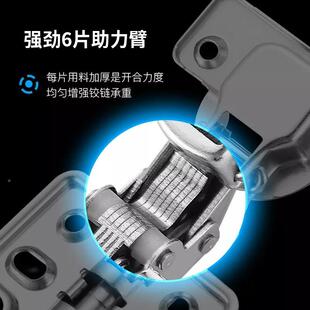 衣柜铰阻尼缓冲冷轧钢液压203Q二孔合页柜子铰定制链书柜门铰链链