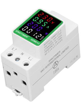 导轨k式交数显电流电压流表频率功率能因数电能电量Wh多功SDM012