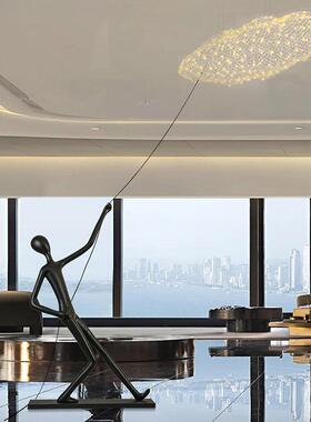 创意朵灯人形雕落地大摆件大塑堂售楼部店轻70660奢酒艺术玻璃钢