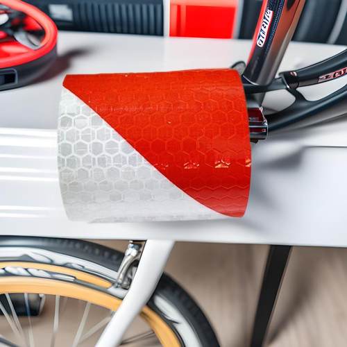 热卖自行车红白斜纹胶带户外防水夜间反光显目标贴墙面地库