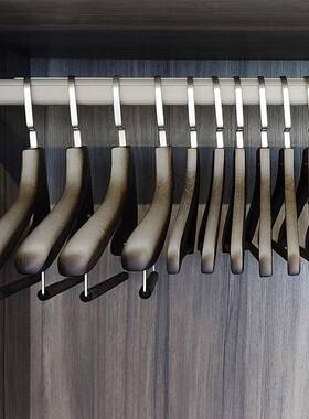 衣档黑色实木衣架衣柜高衣帽架专用F97HS6J9挂高端木无质痕防滑衣