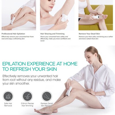 3in1 women electric epilator for face whole body bikini trim