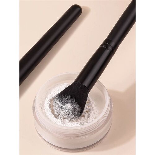 1PC Flame Blush Highlighter Brush - Soft Nylon Wood Handle