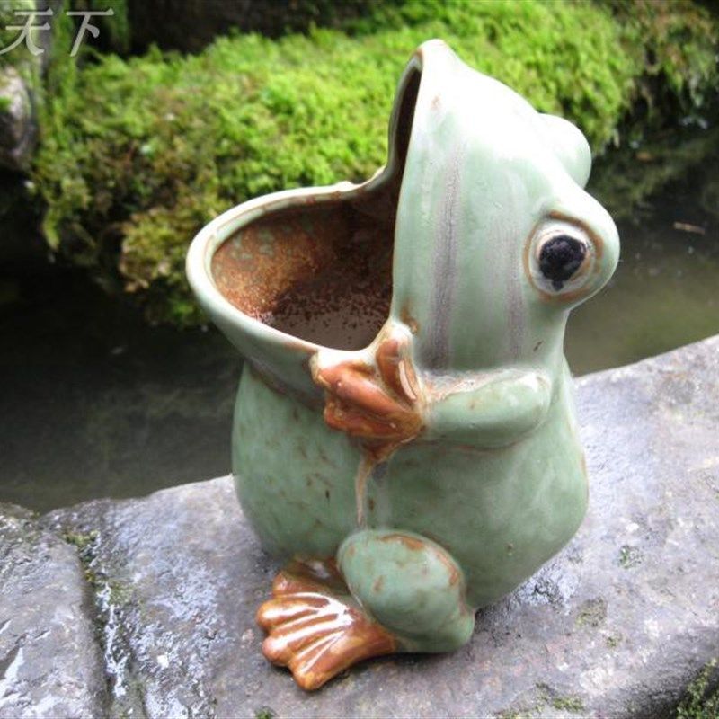 欧式复古陶瓷喷水青蛙流水动物摆件假山盆景庭院景观招财造景装饰,家居饰品,装饰摆件,淘宝优惠券,粉丝福利购,淘宝优惠卷