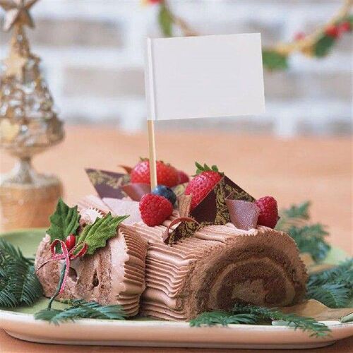 200Pcs Lightweight Wooden Dessert Topper Toothpick Flags