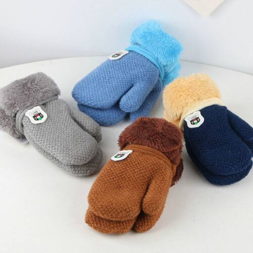 2022 New Winter Baby Boys Girls Knitted Gloves Warm Rope Ful