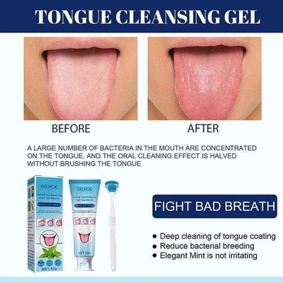 Tongue Cleaning Gel Set Tongue Scraper Brush Oral Precision