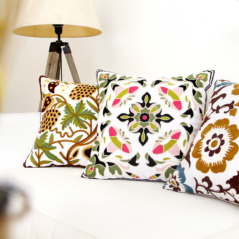 全棉绣花抱枕护腰靠垫汽车办公室午睡靠背沙发床头靠枕立体活泼,居家布艺,靠垫/抱枕,淘宝优惠券,粉丝福利购,淘宝优惠卷