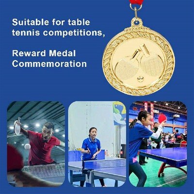 5cm Ping Pong Medal Table Tennis Award Medals with Neck