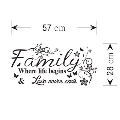 Wall Sticker Retail 8237 with Family English Proverbs Flower