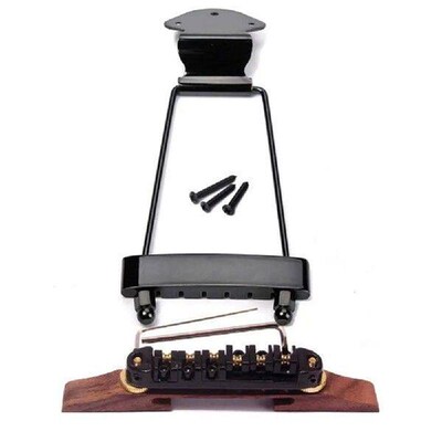 Adjustable Wooden Bridge Tailpiece Set Height for 6 Strings