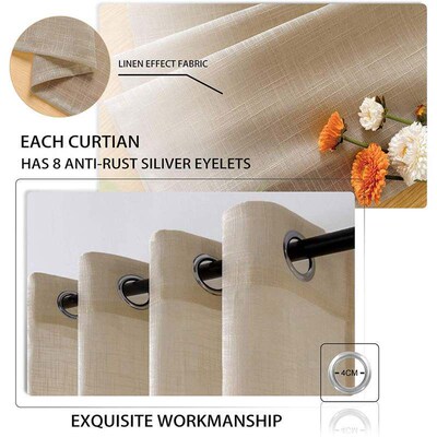 XUNTUO Modern Short Linen Sheer Curtains for Living Room Bed