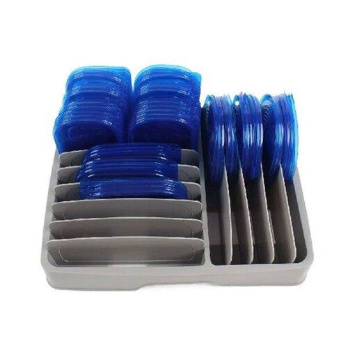 White/Grey Food Container Lid Organizer Large Adjustable