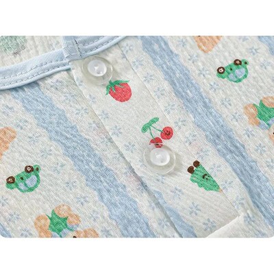 Summer Thin Crinkled Cotton Baby Pure - Cotton Homewear Set