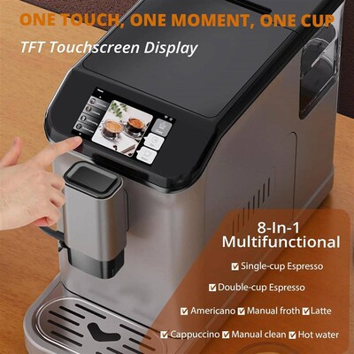 TFT Touch Screen Automatic Espresso Machine, 20 Bar Coffee M