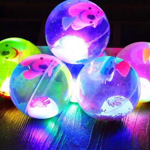 Light Up Pet Dog Ball Toy LED Flashing Elastic Ball Glow in
