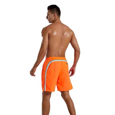 Mens Solid lor Seaside Casual Swimming Trunks Straight Quic