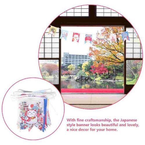 Bunting Flower Garland Japanese Restaurant Decor Banner