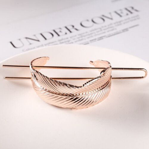 Hair s Feather Bun Cuff Leaf HairPin Set Women Unique Weddin
