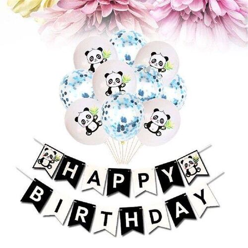 11pcs Panda Balloon Combo Birthday Banner Garland Decor