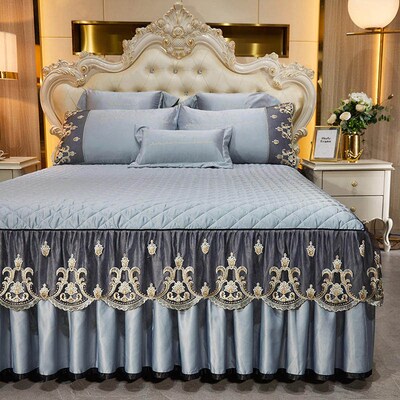 European Lace Quilted Bed Skirt Single Piece Three-piece Set