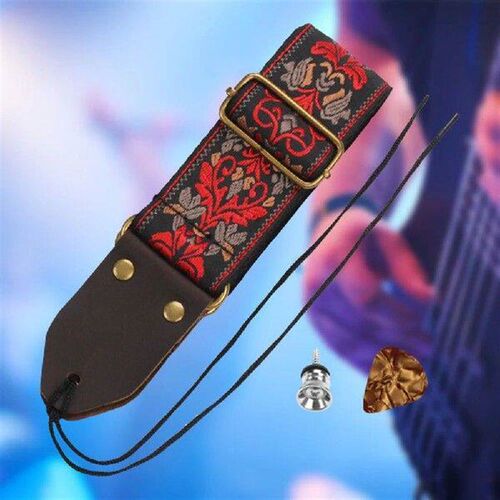 Guitar Shoulder Strap Adjustable 5cm Width Embroidered