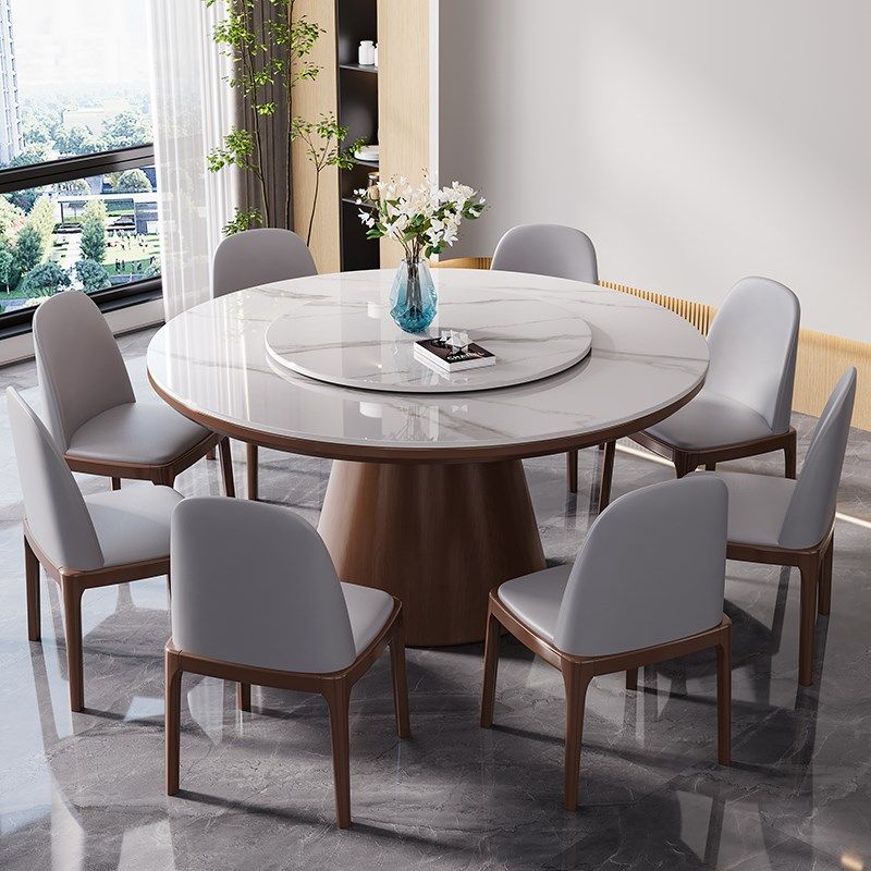 岩板餐桌椅20新款酒店民宿圆形餐桌家用吃饭桌大圆桌带旋转转盘,住宅家具,岩板餐桌,淘宝优惠券,粉丝福利购,淘宝优惠卷