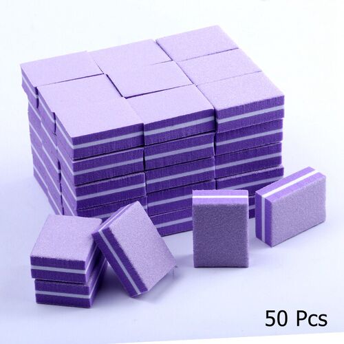 50pcs lot Mini Nail File Blocks Colorful Sponge Nail Polish