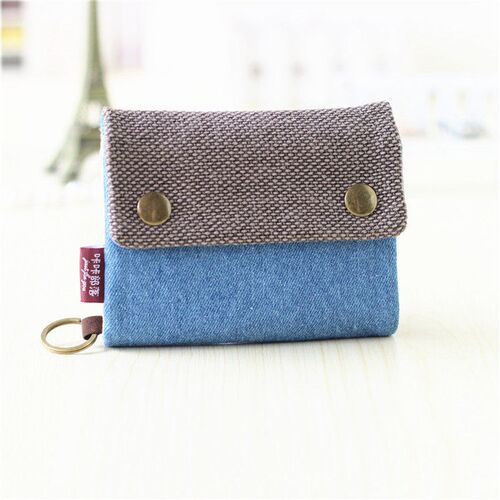 2022 Women Cotton Fabric Short Wallet for Female Large Capac