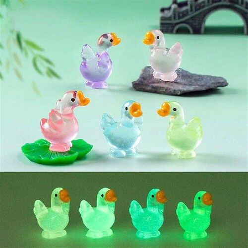 1Pc Mini Luminous Cute White Goose Micro Ornaments
