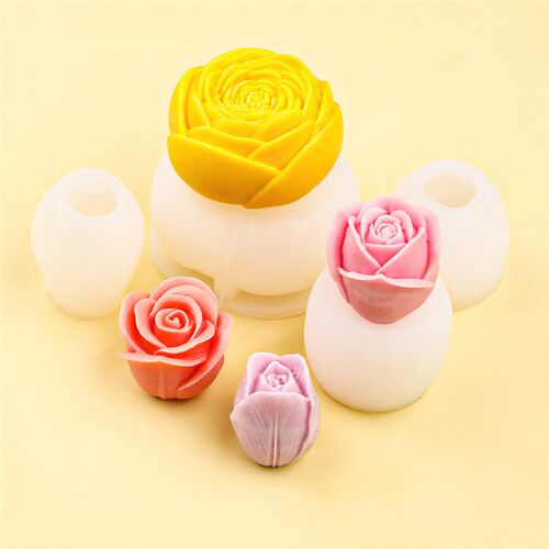 Flower Candle Tulip Rose Mold Diy Handmade Soap Budded Rose