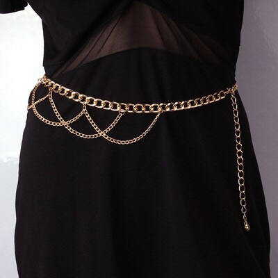 Metal Chain Waist Chain Hip Hop Punk Fashion Ball Pendant Wo