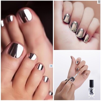 Fashion Mirror Nail Polish Silver Transparent Purple Rose
