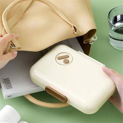 Weekly Pill Organizer a row 4 grids Portable Travel Pill
