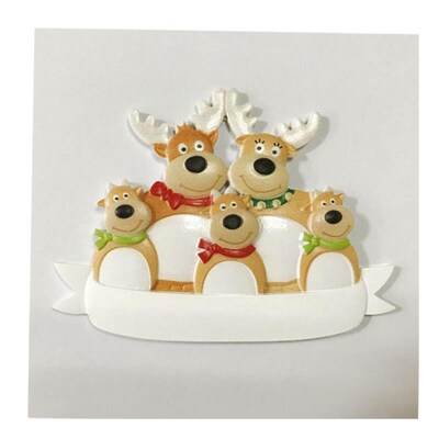 Cute Christmas Resin Family Ornament Personalized Reindeer