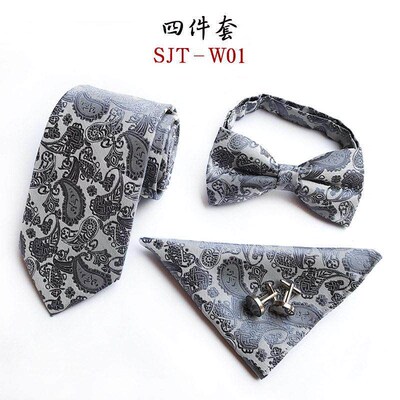 领带套 necktie cufflinks bow Tie hanky men suit 4 sets gift