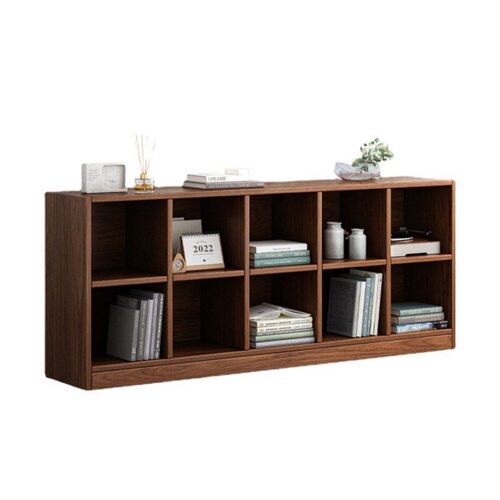 Solid wood low bookcase living room wall shelf floor free